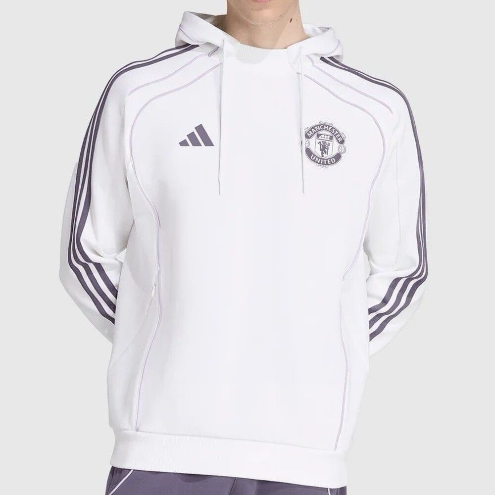 Adidas Manchester United 25/26 Men’s Size M White Purple Urban Purest Hoodie